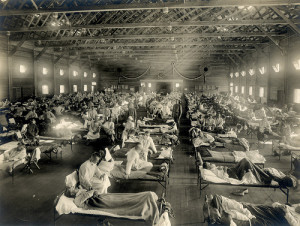 Emergency hospital during flu epidemic