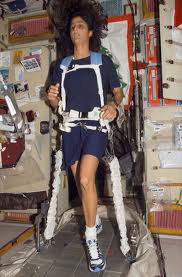Sunita Williams exercising on the ISS. Photo credit NASA.