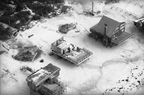 Hurricane Gloria devastation on Fire Island, New York, 28 Sept 1985. (AP Photo/Rick Maiman)