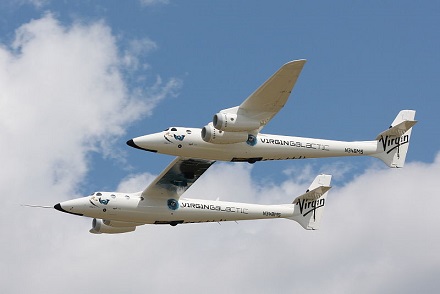 WhiteKnightTwo, the carrier craft aiming to eventually bring Virgin Galactic's SpaceShipTwo into space. Credit: D. Miller/Wikimedia Commons
